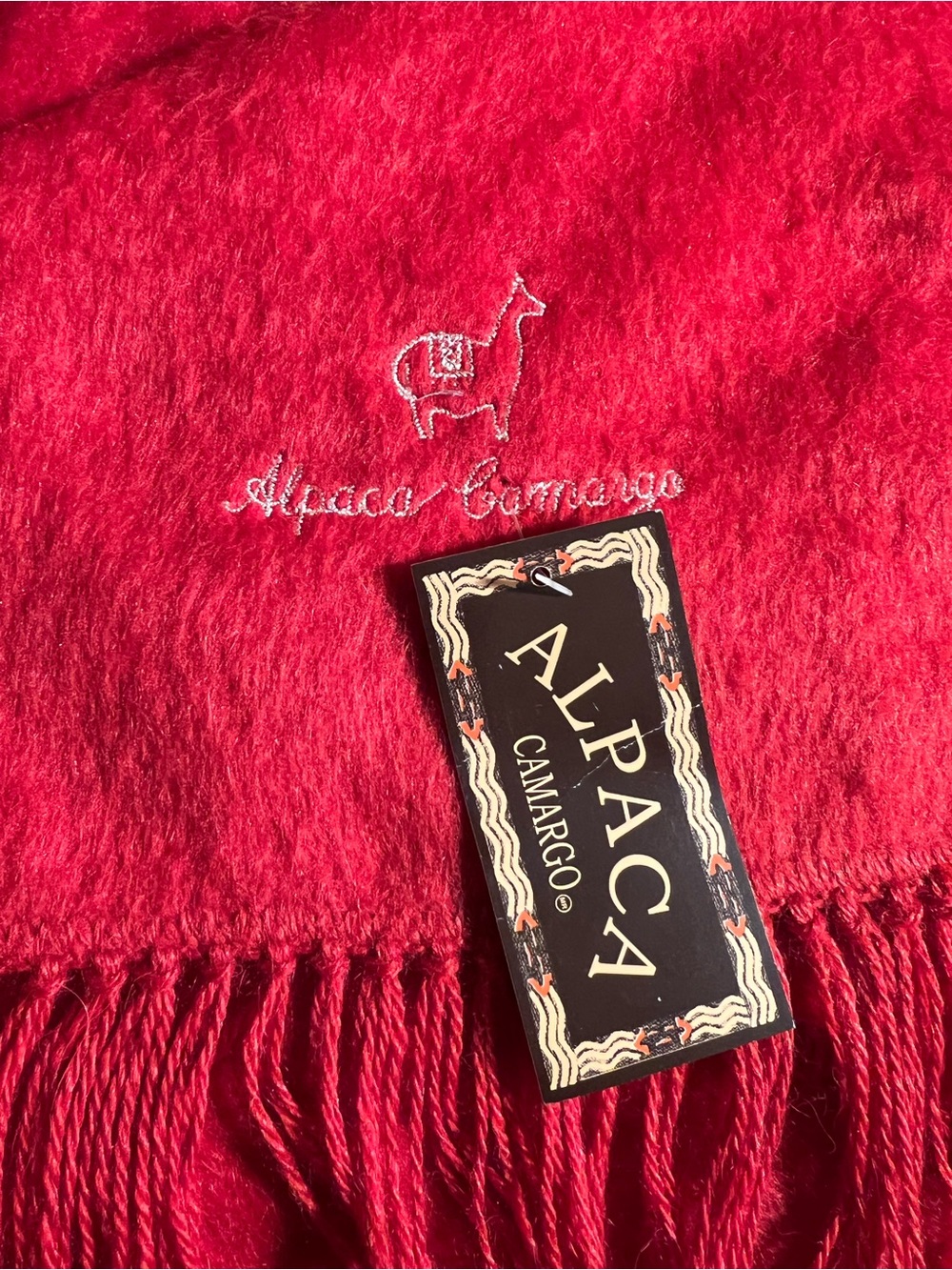 Red Alpaca Scarf